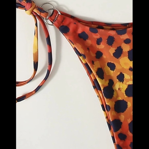 Ombré Orange & Yellow, Leopard Printed, Bikini Set - Picture 8 of 9
